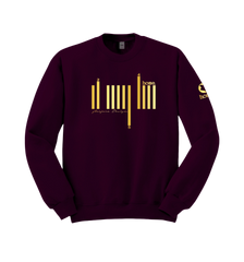 home_254 CLARET SWEATSHIRT WITH A GOLD BARS PRINT