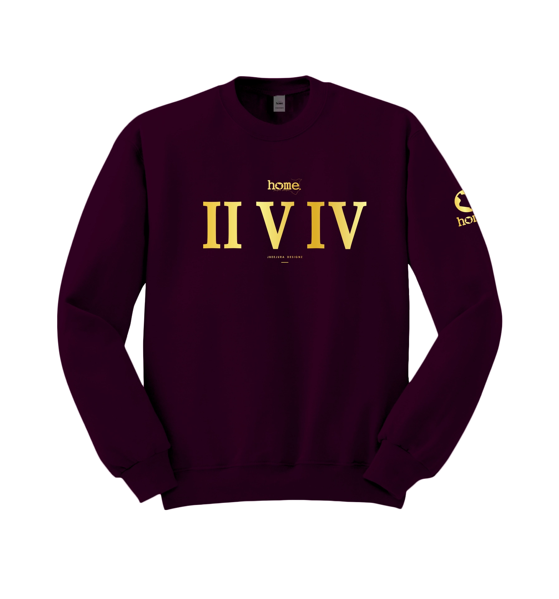 home_254 CLARET SWEATSHIRT WITH A GOLD ROMAN PRINT