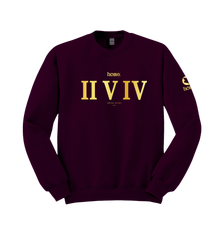 home_254 CLARET SWEATSHIRT WITH A GOLD ROMAN PRINT