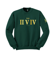 home_254 HUNTER GREEN SWEATSHIRT (MID-HEAVY FABRIC) WITH A GOLD ROMAN PRINT