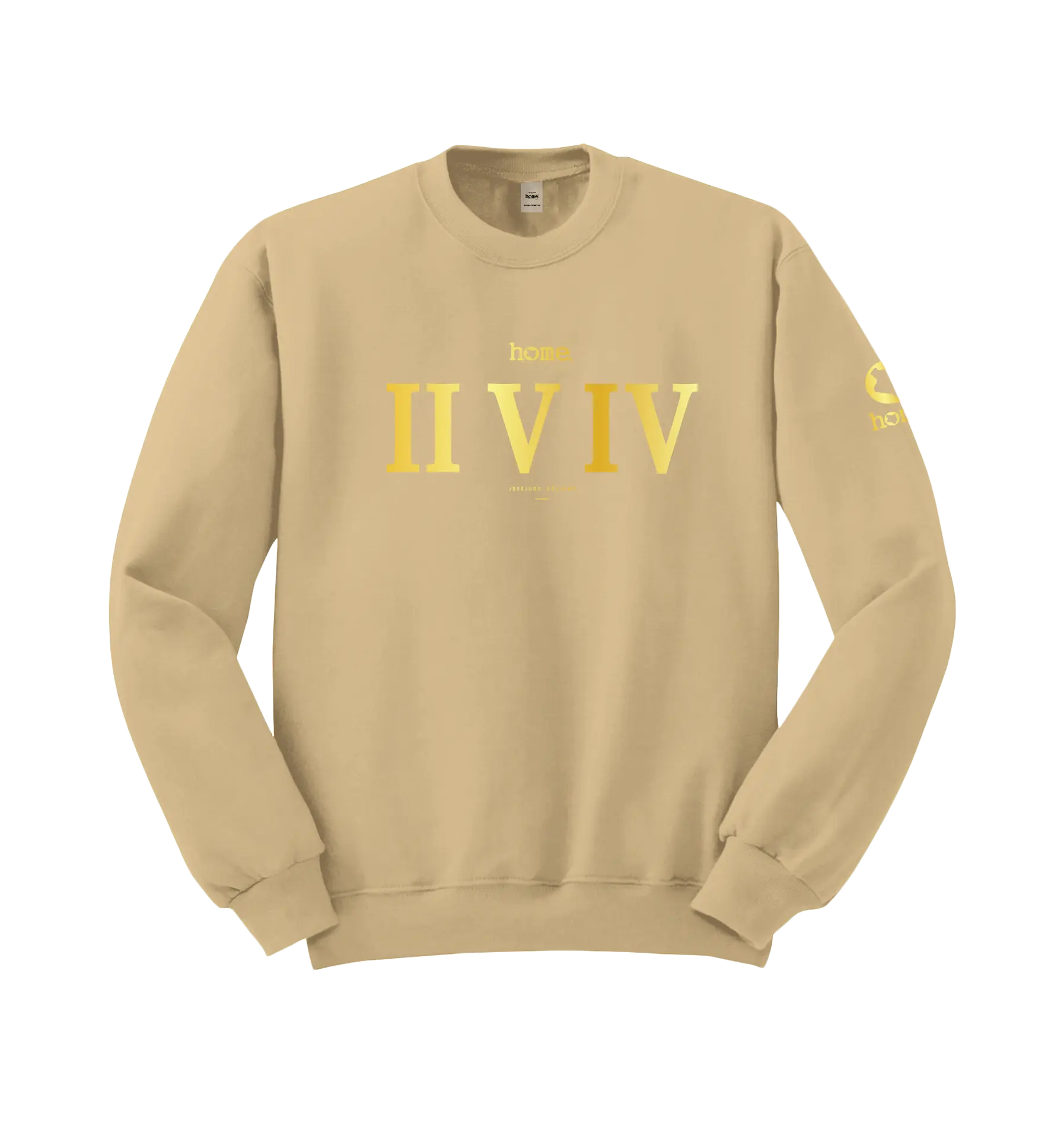 home_254 LIGHT BROWN SWEATSHIRT WITH A GOLD ROMAN PRINT