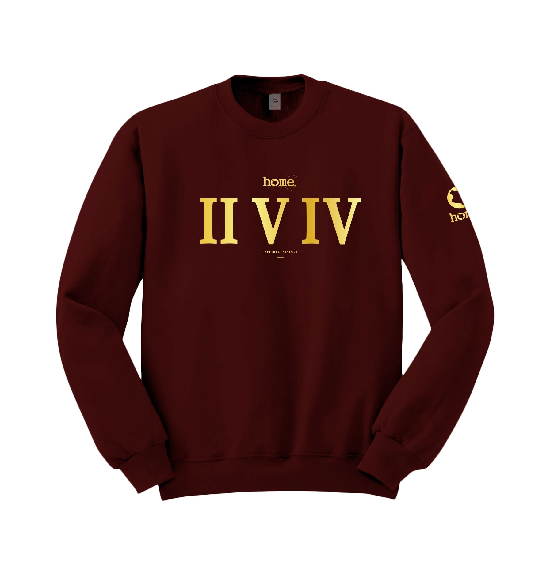 home_254 MAROON SWEATSHIRT (HEAVY FABRIC) WITH A GOLD ROMAN PRINT