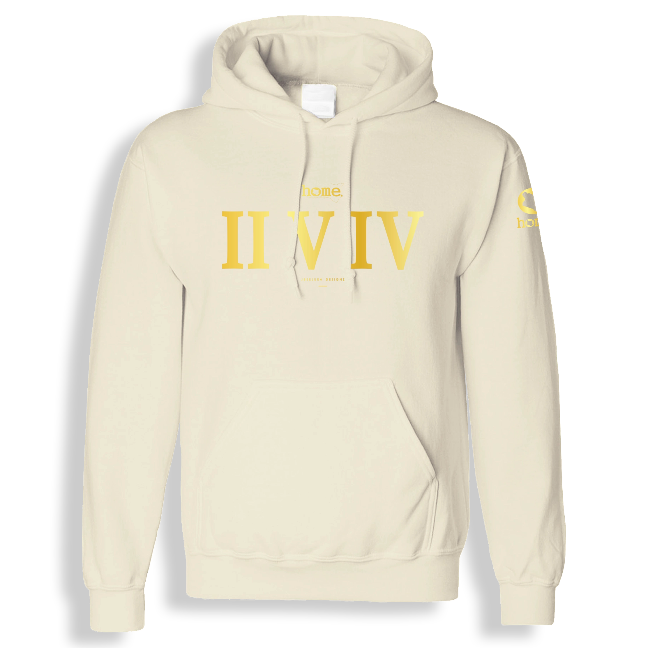 home_254 SOFT BEIGE HOODIE (HEAVY FABRIC) WITH A GOLD ROMAN PRINT