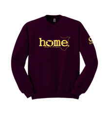 home_254 CLARET SWEATSHIRT WITH A GOLD WORDS PRINT