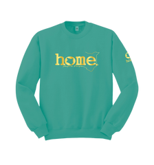 home_254 DEEP TURQUOISE SWEATSHIRT WITH A GOLD WORDS PRINT