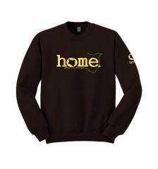 home_254 ESPRESSO SWEATSHIRT (HEAVY FABRIC) WITH A GOLD WORDS PRINT