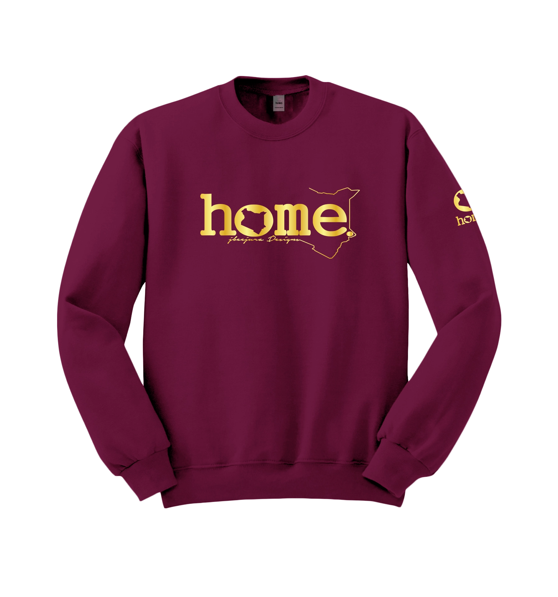 home_254 FUCHSIA SWEATSHIRT (HEAVY FABRIC) WITH A GOLD WORDS PRINT