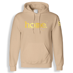 home_254 LIGHT BROWN HOODIE (HEAVY FABRIC) WITH A GOLD WORDS PRINT