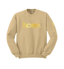 home_254 LIGHT BROWN SWEATSHIRT WITH A GOLD WORDS PRINT