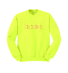 home_254 LIME GREEN SWEATSHIRT (HEAVY FABRIC) WITH A GOLD WORDS PRINT