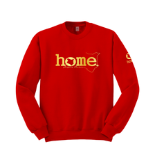 home_254 RED SWEATSHIRT WITH A GOLD WORDS  PRINT