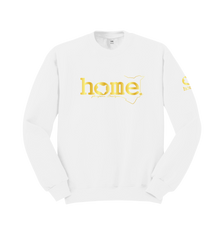 home_254 WHITE SWEATSHIRT (NUVETRA™ HEAVY) WITH A GOLD WORDS PRINT