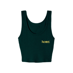 home_254 HUNTER GREEN MUSHIE VEST TOP WITH A GOLD 3D WORDS PRINT 