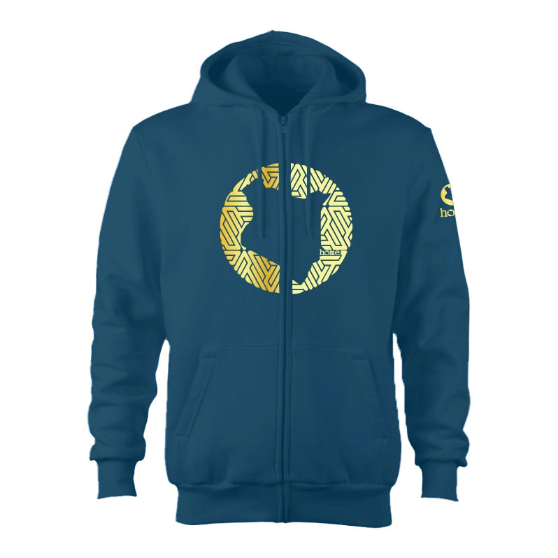 ZIP-UP HOODIE - TEAL BLUE (HEAVY FABRIC)