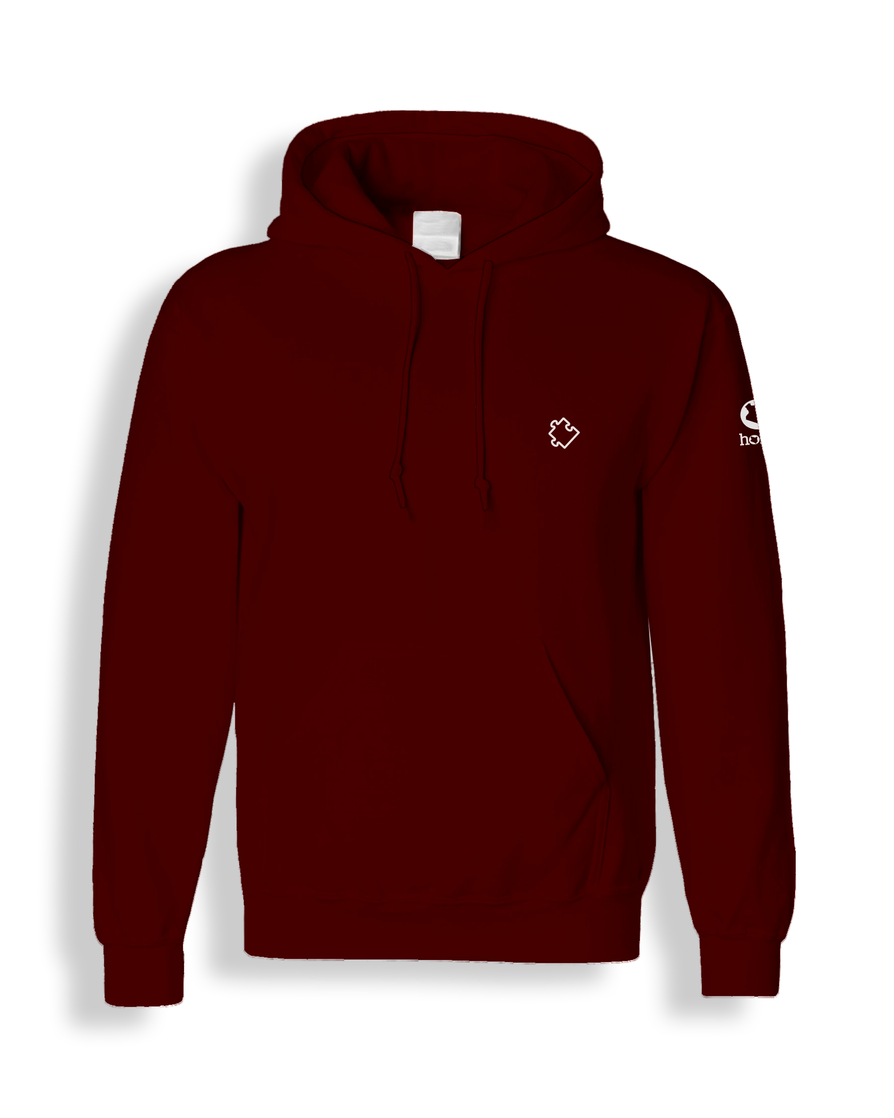 The Puzzle Piece Hoodie - Maroon Red (Heavy Fabric)