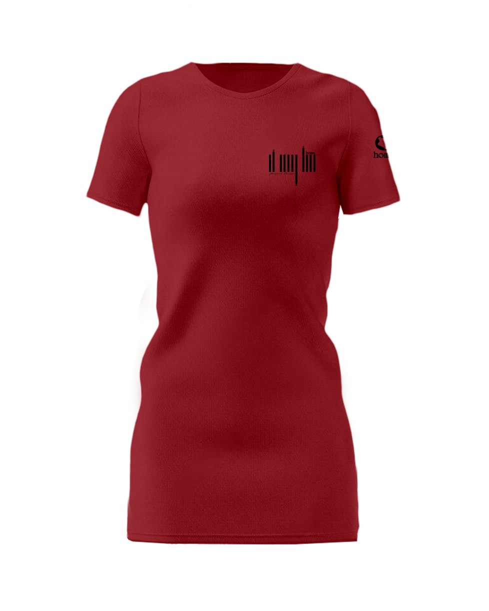 T-Shirt Dress - Maroon Red