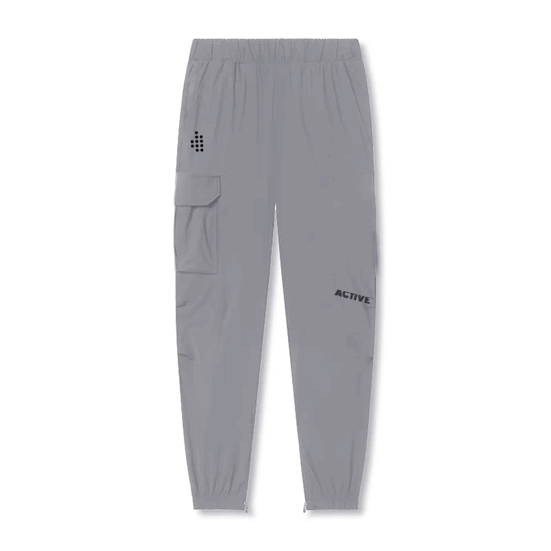 ACTIVE_254 -  METAL GREY JOGGERS (WITH BLACK PRINTS)