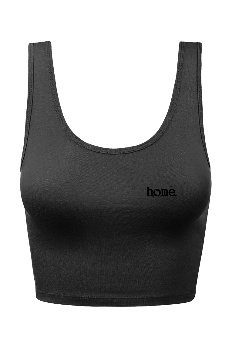 home_254 CHEEKY MUSHIE VEST TOP – BLACK WITH A BLACK PRINT