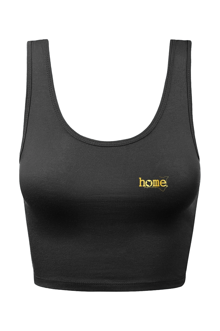 home_254 CHEEKY MUSHIE VEST TOP – BLACK WITH A GOLD PRINT