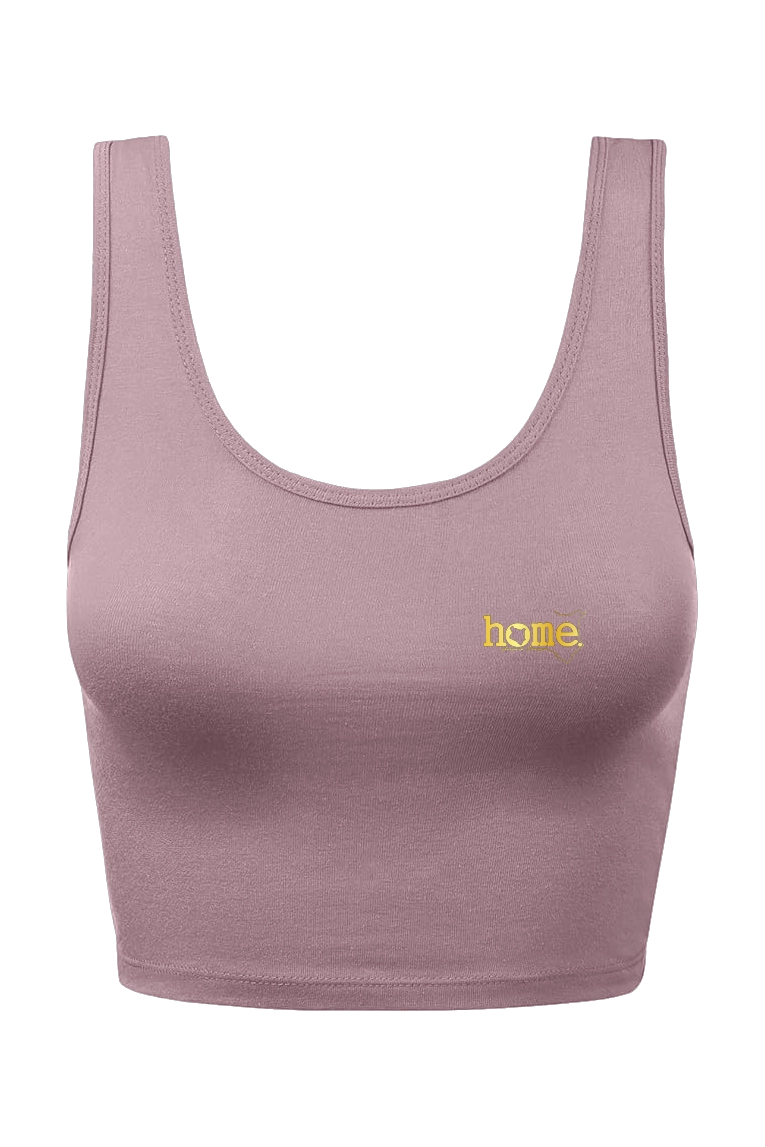 home_254 CHEEKY MUSHIE VEST TOP – PANSY PURPLE WITH A GOLD PRINT