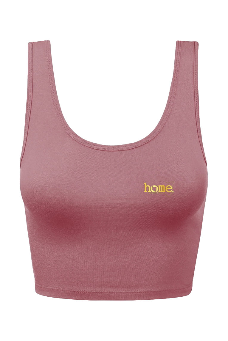 home_254 CHEEKY MUSHIE VEST TOP – RUBY WITH A GOLD PRINT