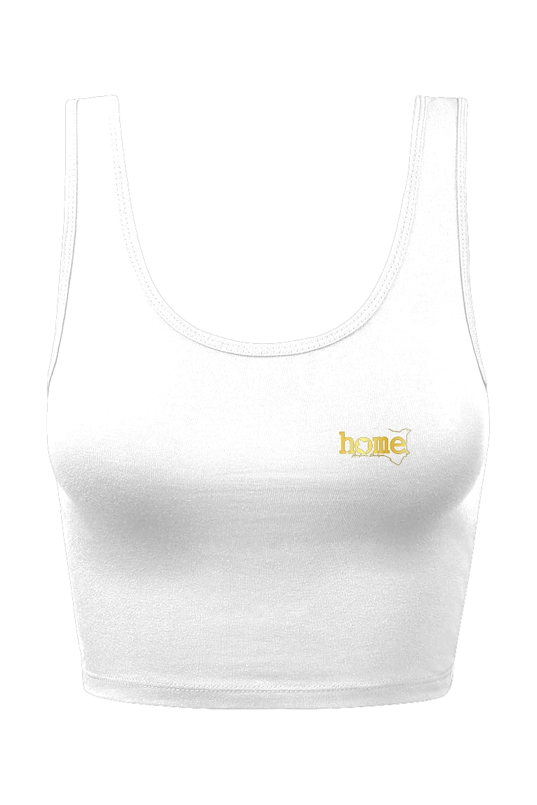 home_254 CHEEKY MUSHIE VEST TOP – WHITE WITH A GOLD PRINT