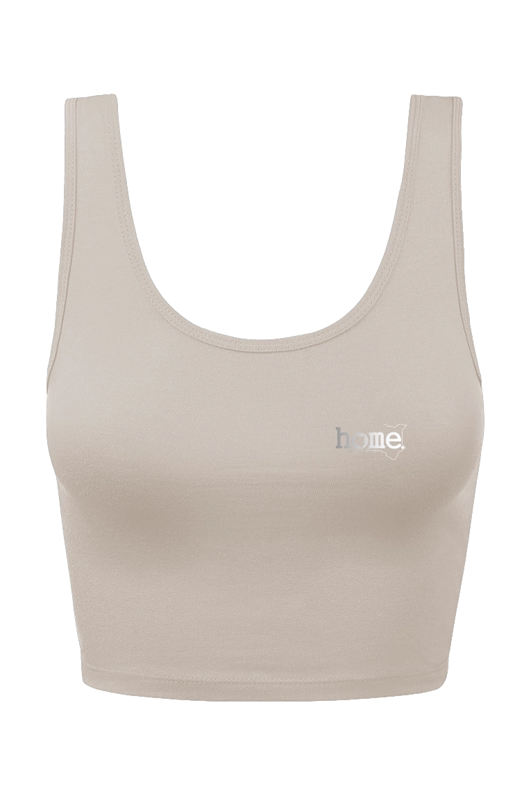 home_254 CHEEKY MUSHIE VEST TOP – TAUPE WITH A SILVER PRINT