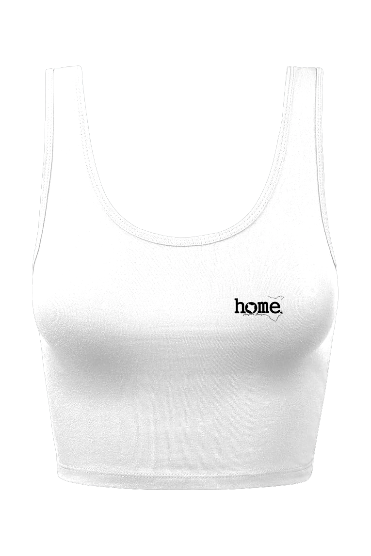 home_254 CHEEKY MUSHIE VEST TOP – WHITE WITH A BLACK PRINT