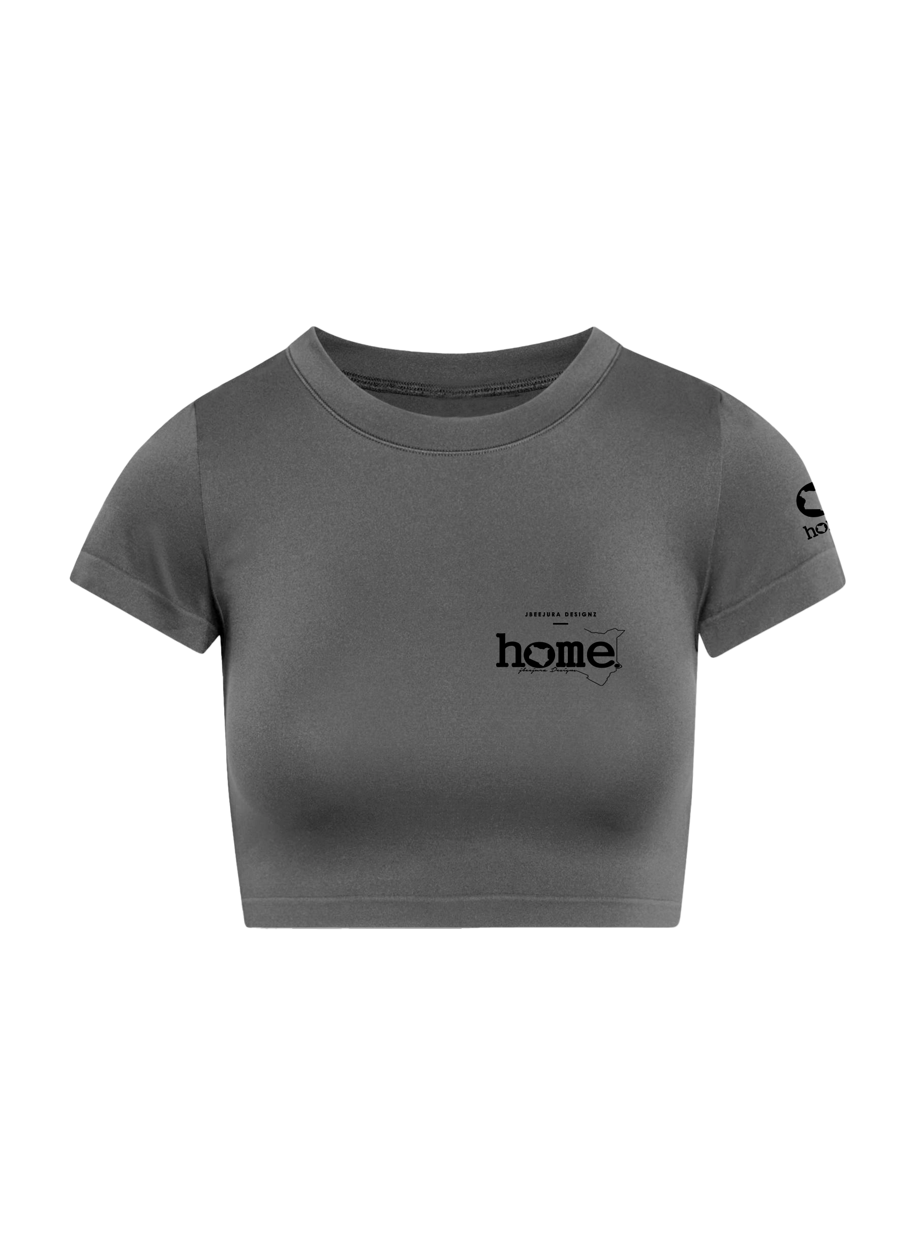 home_254 SHORT SLEEVED SAGE CROPPED ARIA TEE WITH A BLACK 3D WORDS PRINT 