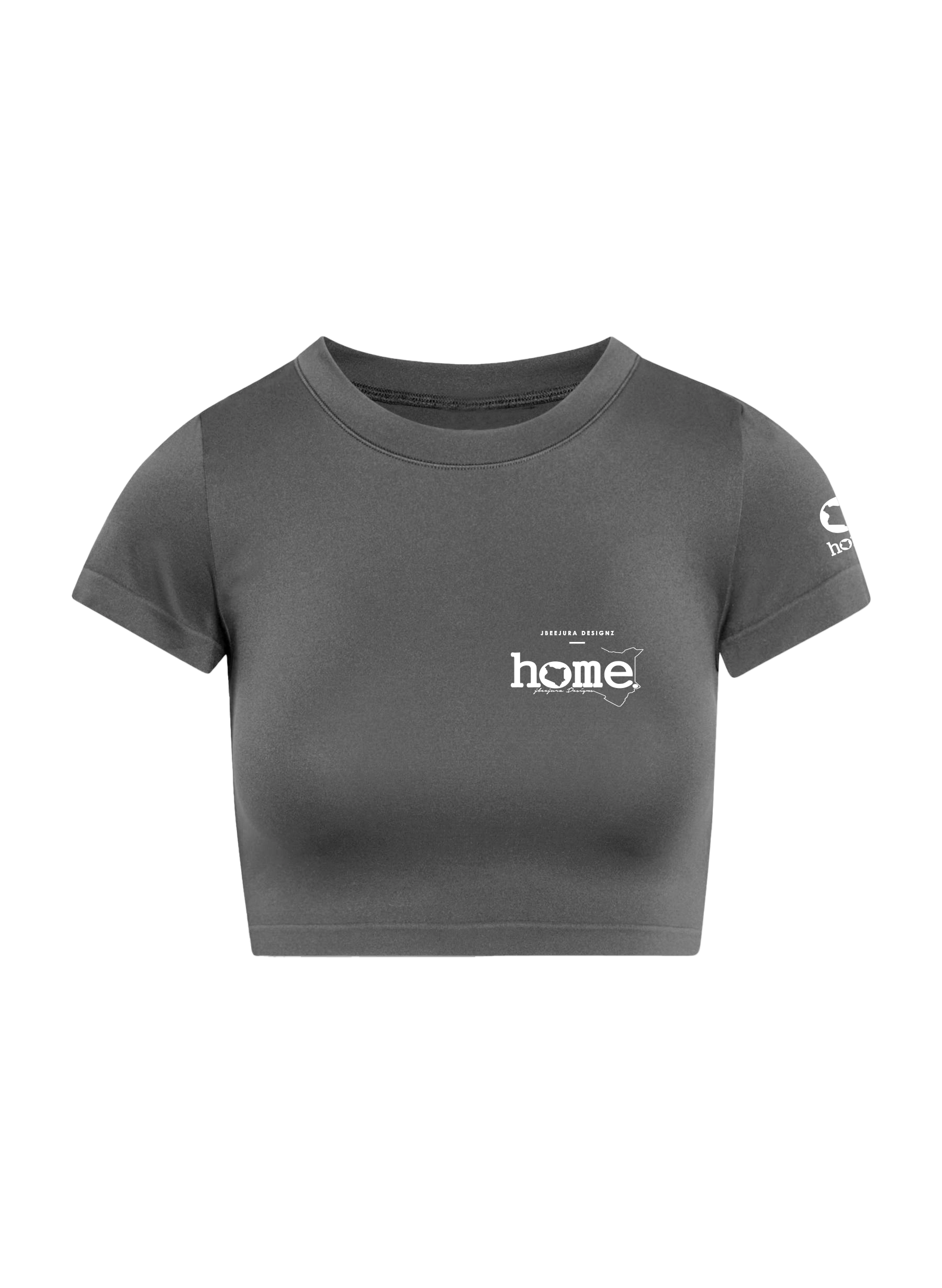 home_254 SHORT SLEEVED SAGE CROPPED ARIA TEE WITH A WHITE 3D WORDS PRINT 