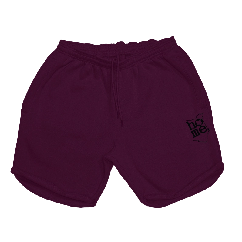 home_254 CLARET LONG SHORTS WITH A BLACK PRINT