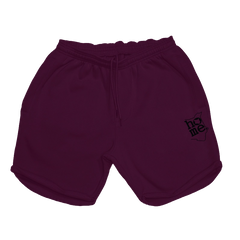 home_254 CLARET LONG SHORTS WITH A BLACK PRINT