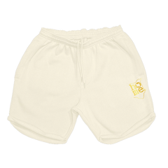 home_254 SOFT BEIGE MENS LONG SHORTS WITH A GOLD PRINT