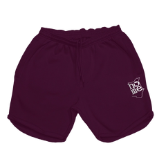 home_254 CLARET LONG SHORTS WITH A SILVER PRINT