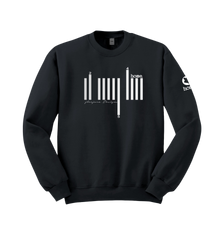 home_254 DARK GREY SWEATSHIRT (HEAVY FABRIC) WITH A SILVER BARS PRINT