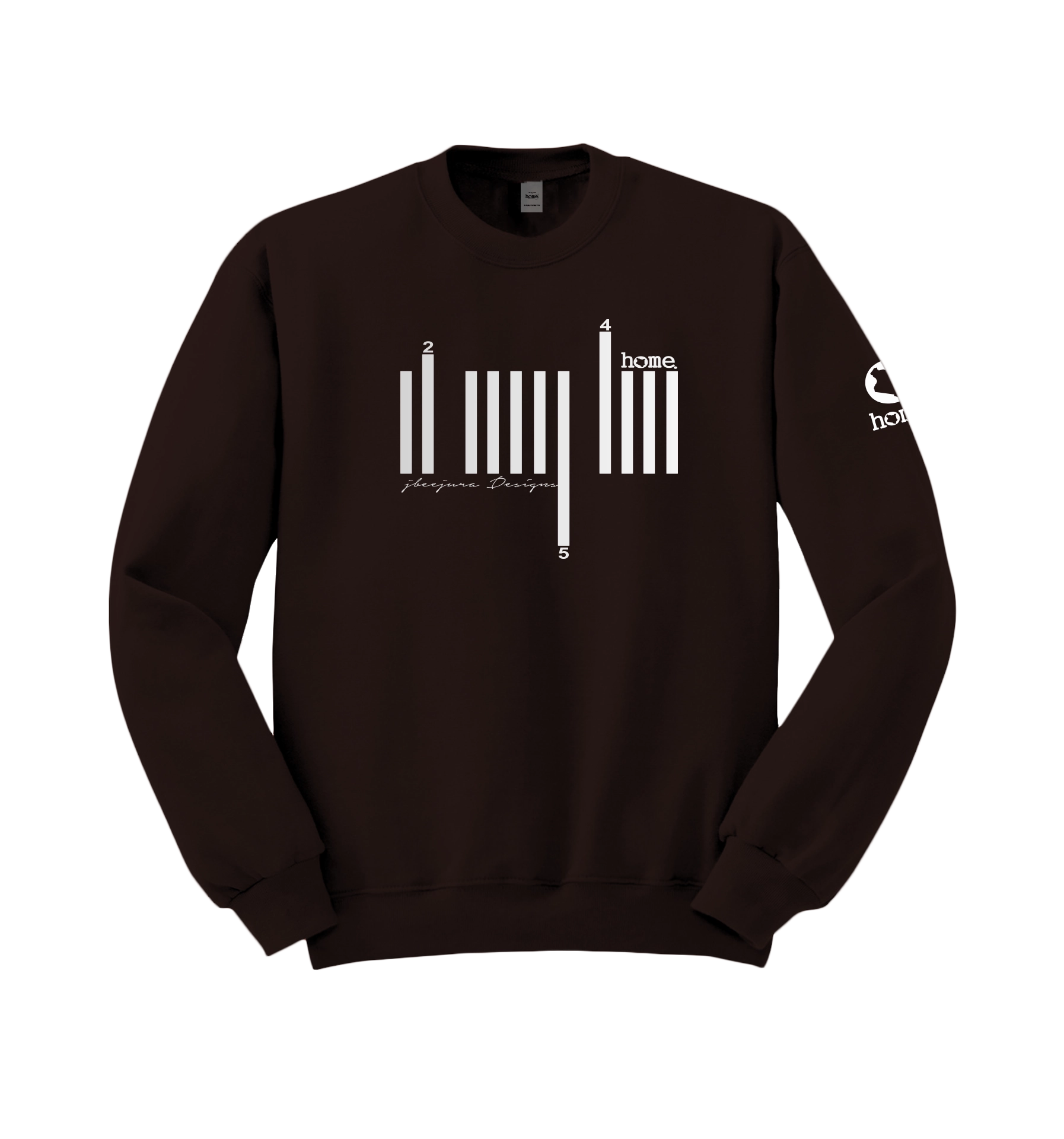 home_254 ESPRESSO SWEATSHIRT (HEAVY FABRIC) WITH A SILVER BARS PRINT