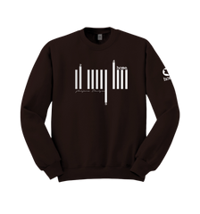 home_254 ESPRESSO SWEATSHIRT (HEAVY FABRIC) WITH A SILVER BARS PRINT