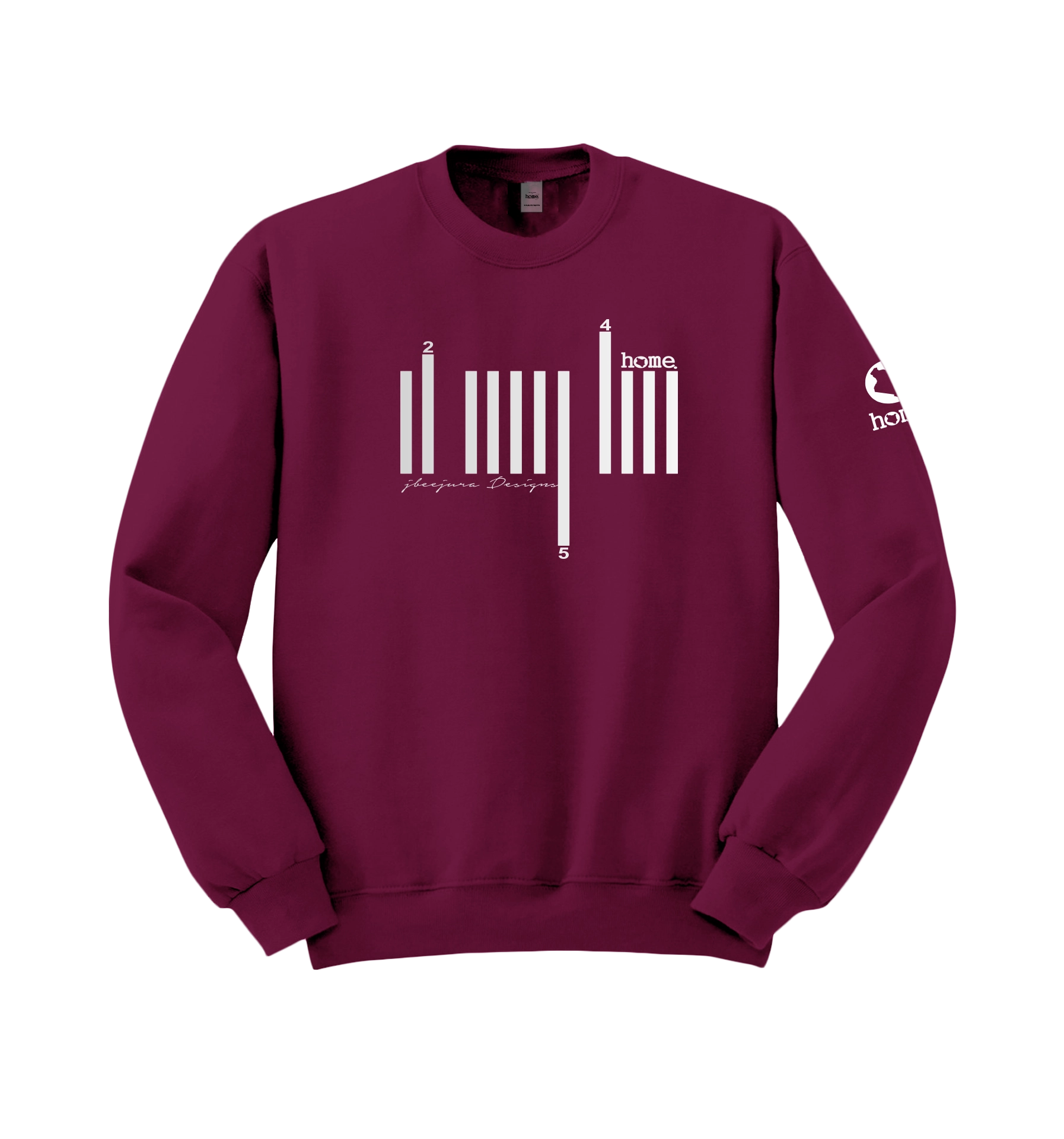 home_254 FUCHSIA SWEATSHIRT (HEAVY FABRIC) WITH A SILVER BARS PRINT