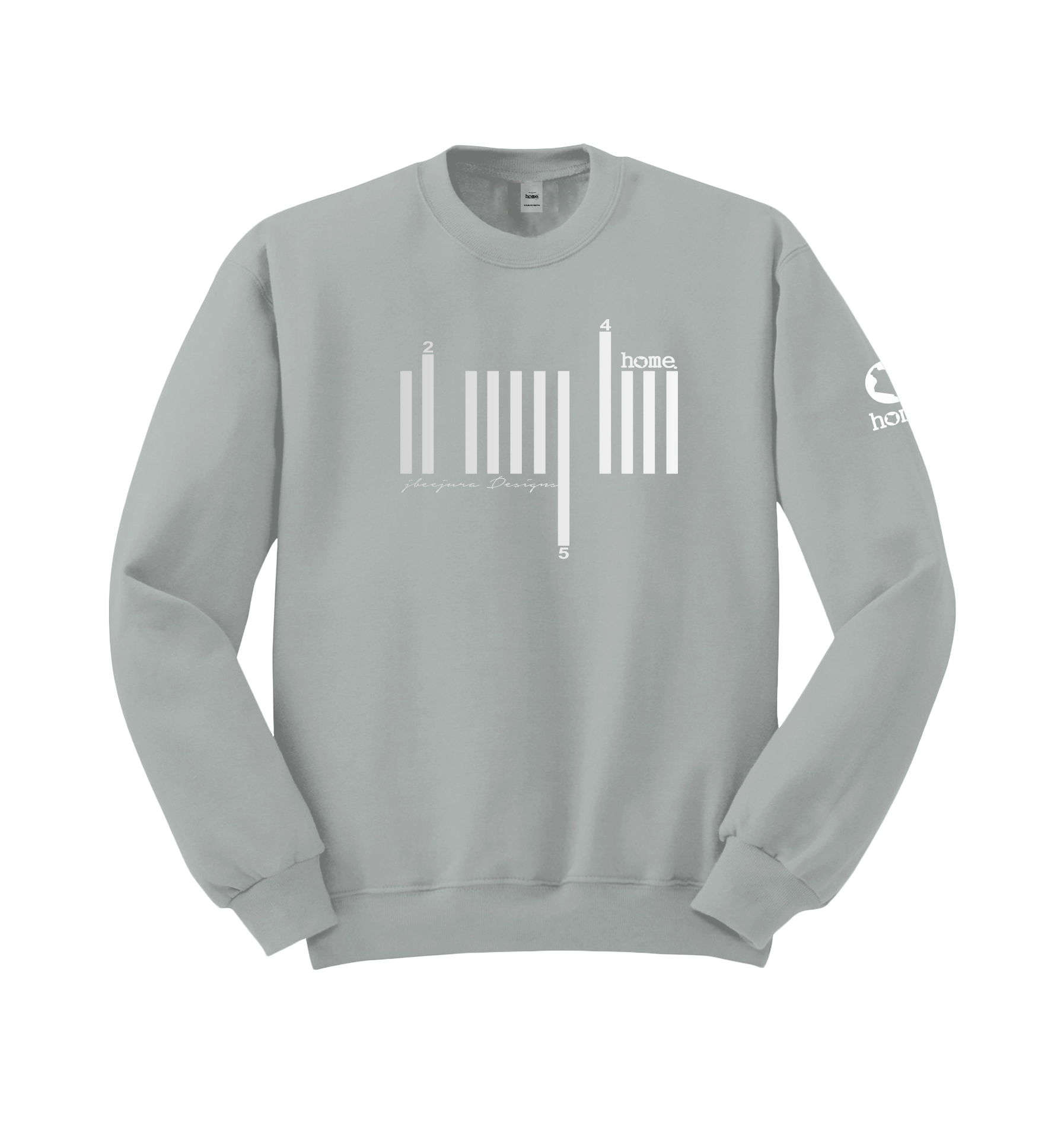 home_254 GRAVEL SWEATSHIRT (MID-HEAVY FABRIC) WITH A SILVER BARS PRINT