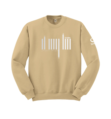 home_254 LIGHT BROWN SWEATSHIRT WITH A SILVER BARS PRINT