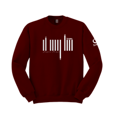 home_254 MAROON RED SWEATSHIRT WITH A SILVER BARS PRINT