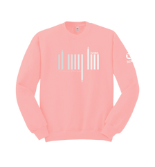 home_254 PEACH SWEATSHIRT (HEAVY FABRIC) WITH A SILVER BARS PRINT