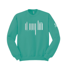 home_254 DEEP TURQUOISE SWEATSHIRT WITH A SILVER BARS PRINT