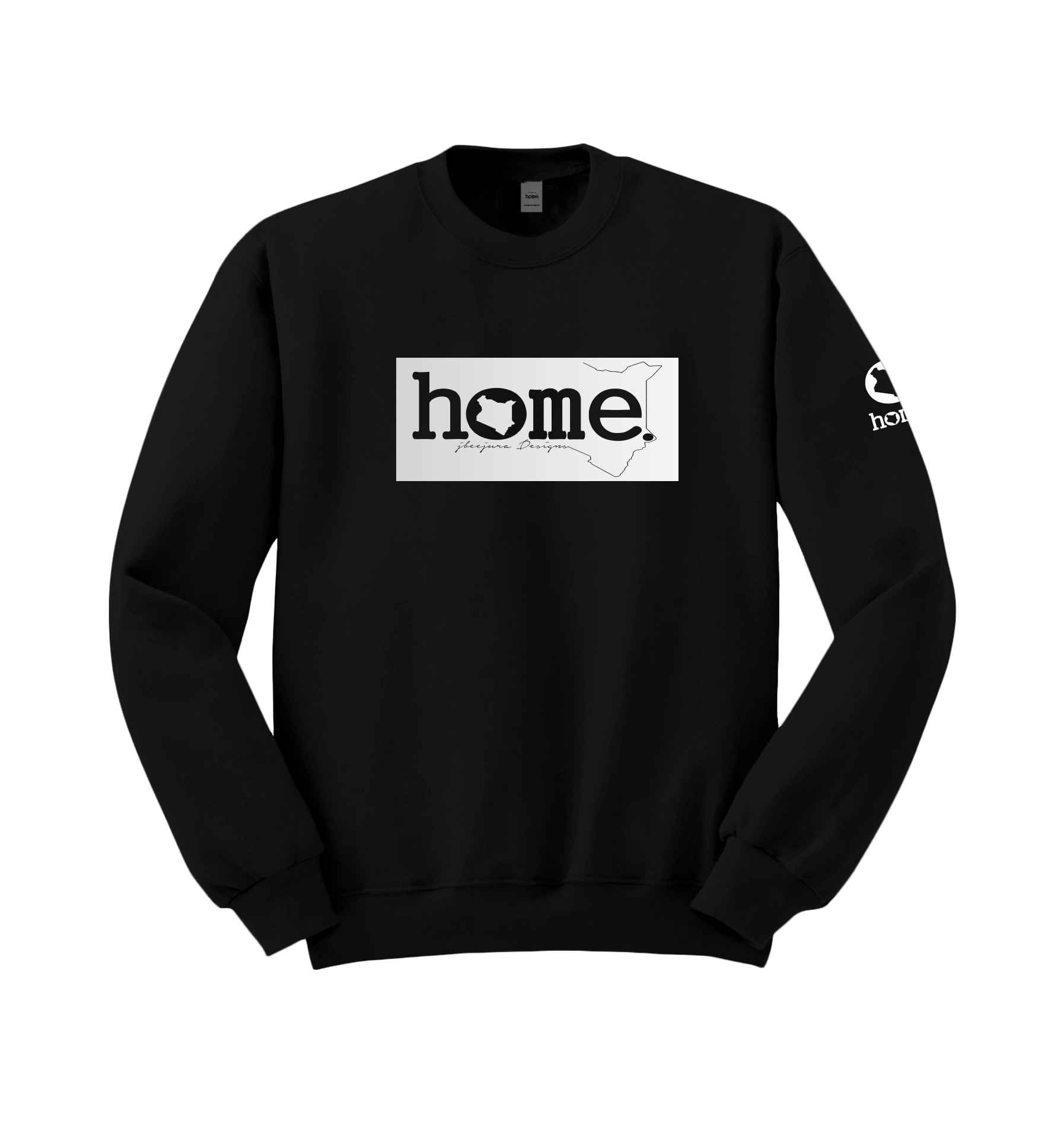 home_254 BLACK SWEATSHIRT (HEAVY FABRIC) WITH A SILVER CLASSIC PRINT