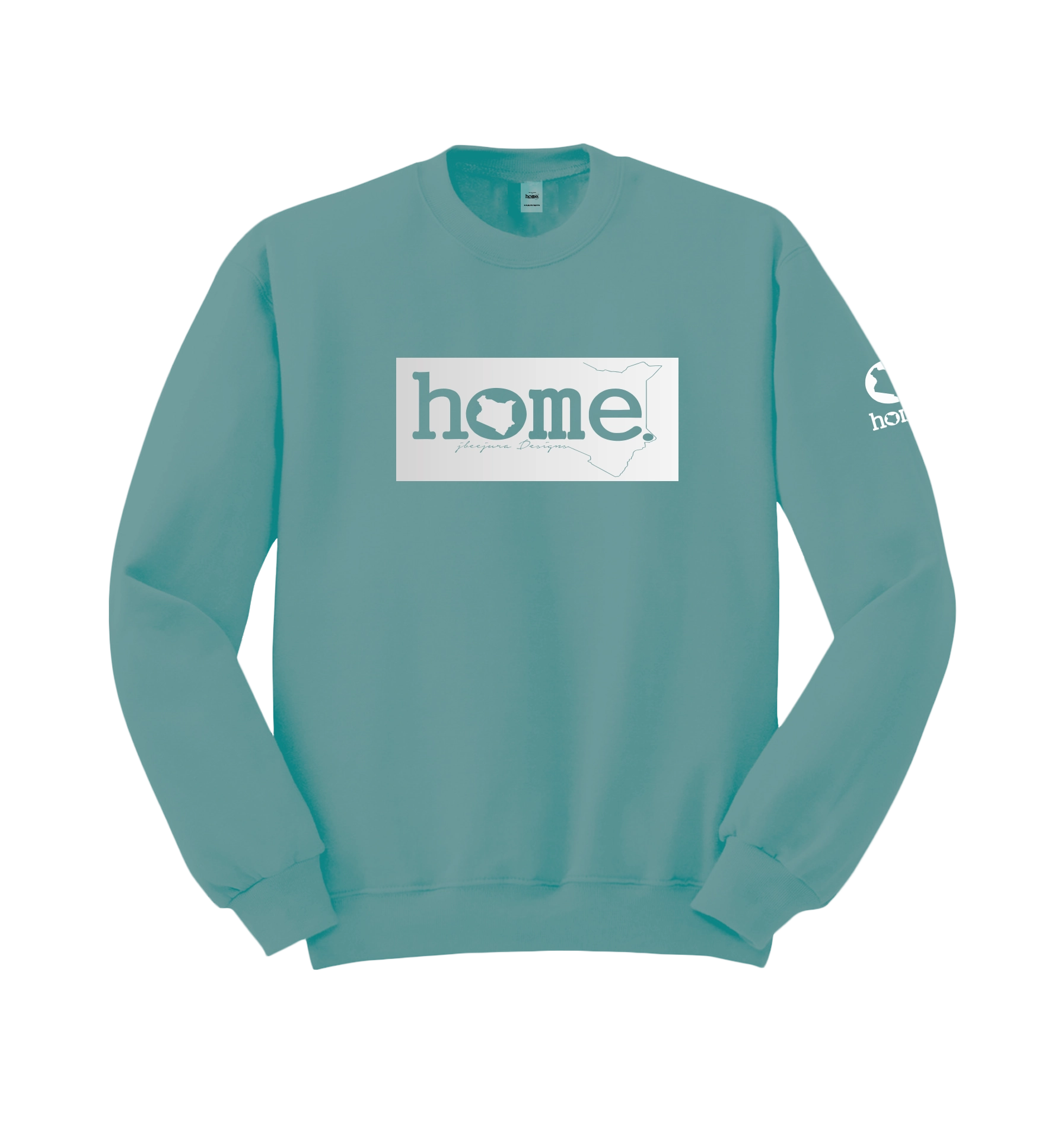 home_254 CYAN SWEATSHIRT WITH A WHITE CLASSIC PRINT