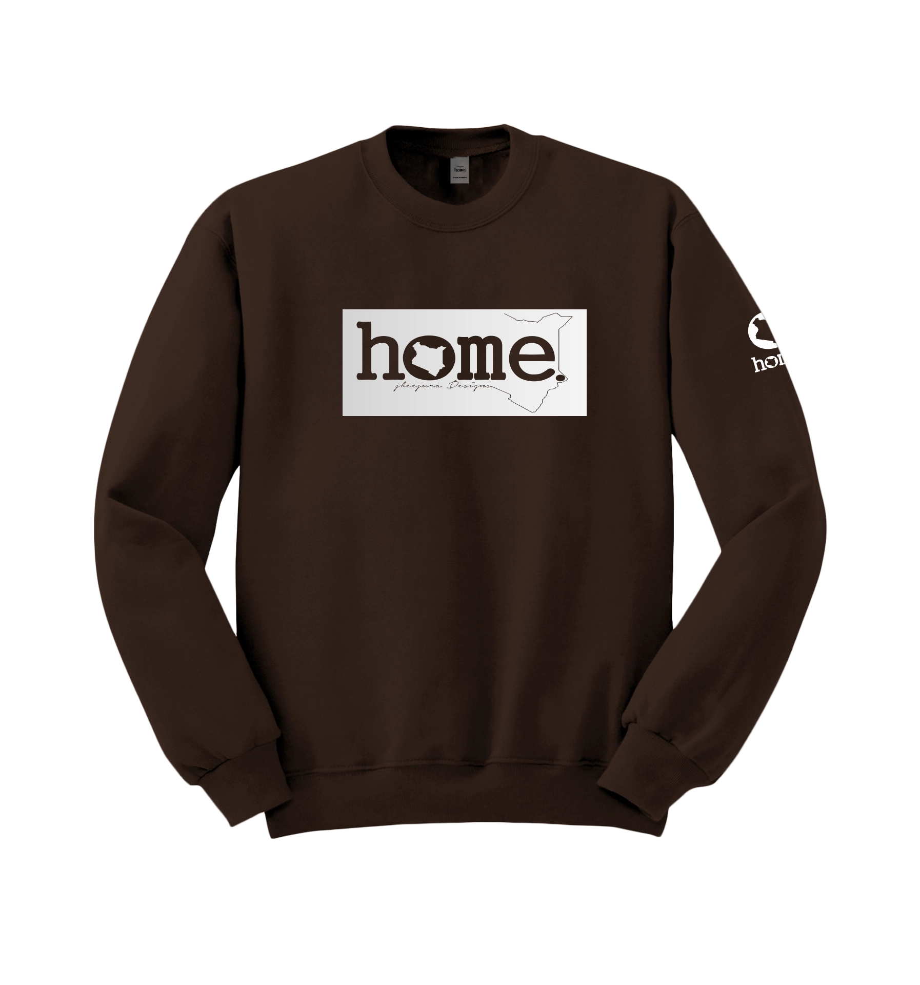 home_254 DARK BROWN SWEATSHIRT (HEAVY FABRIC) WITH A SILVER CLASSIC PRINT