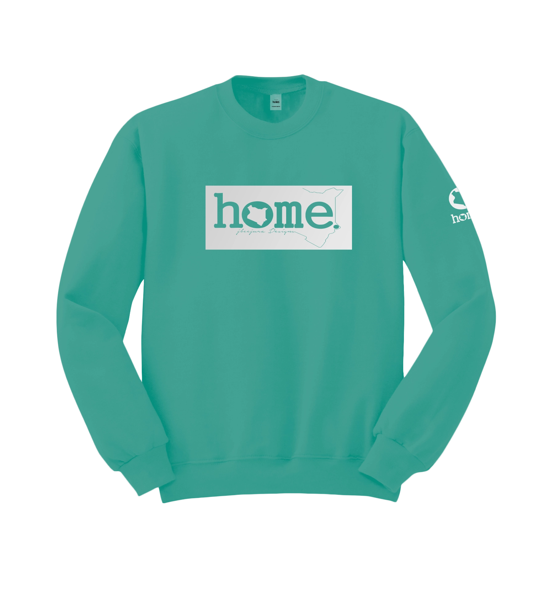 home_254 DEEP TURQUOISE SWEATSHIRT WITH A SILVER CLASSIC PRINT