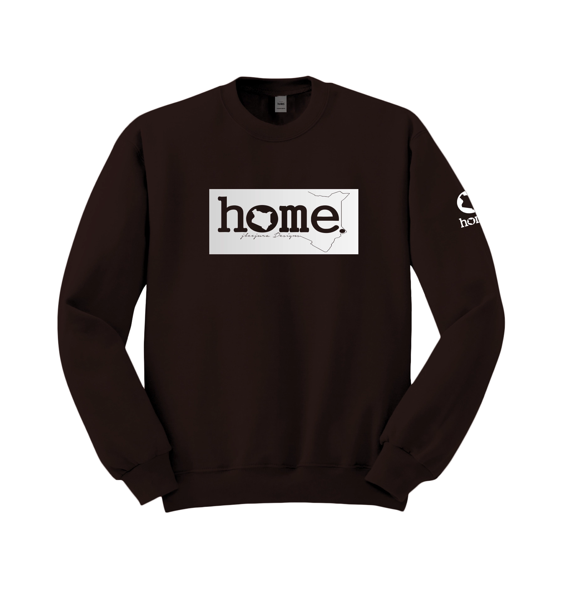 home_254 ESPRESSO SWEATSHIRT (HEAVY FABRIC) WITH A SILVER CLASSIC PRINT