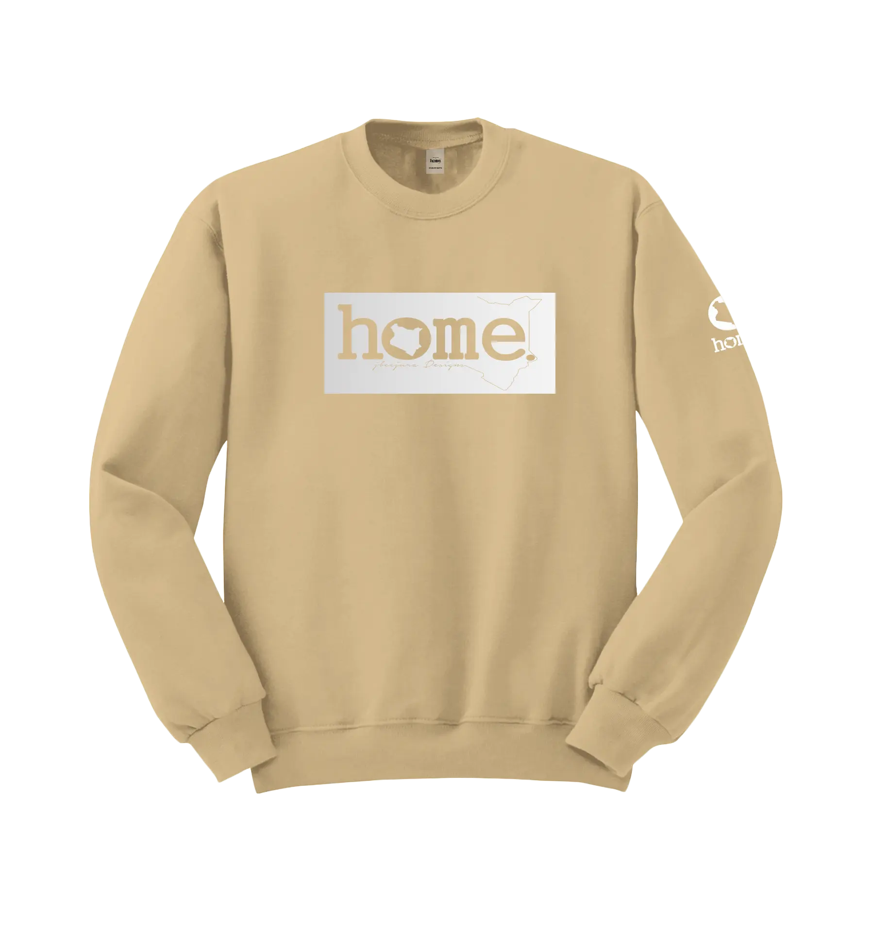 home_254 LIGHT BROWN SWEATSHIRT (MID-HEAVY FABRIC) WITH A SILVER CLASSIC PRINT