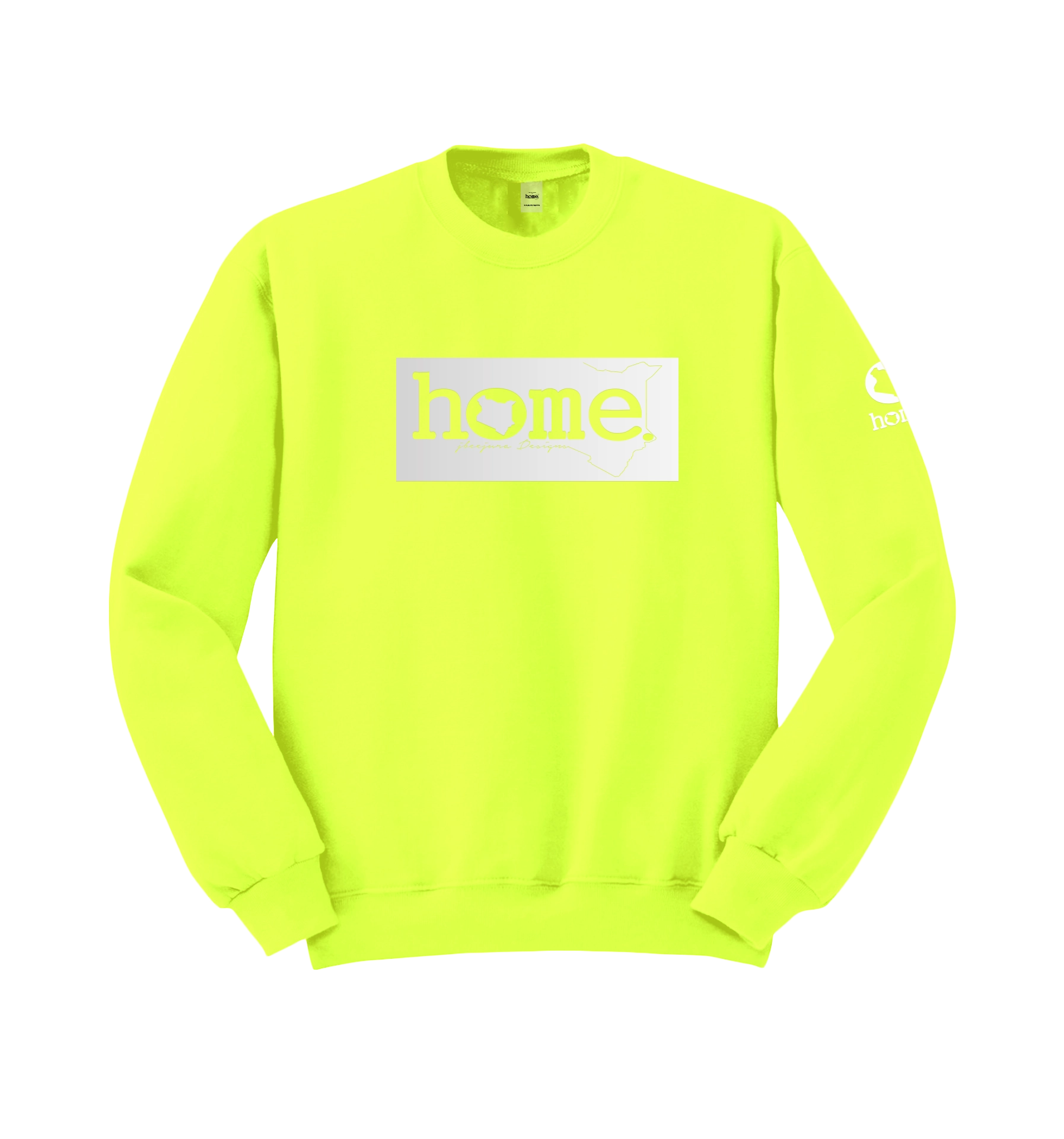 home_254 LIME GREEN SWEATSHIRT (HEAVY FABRIC) WITH A SILVER CLASSIC PRINT